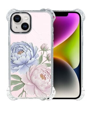 Etui do iPhone 14 Plus IBIZU DropGuard Ultra z MagSafe, Relief Garden, Piwoniowy róż