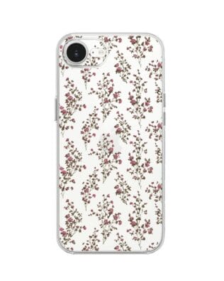 Etui do iPhone 17e przeźroczyste, silikonowe Flexi, Mini Patterns, Różyczki