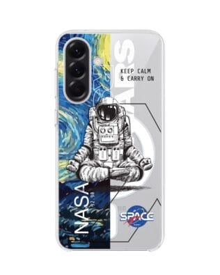 Etui do Samsung Galaxy A57 z MagSafe przeźroczyste, silikonowe Flexi, Keep Calm in Cosmos