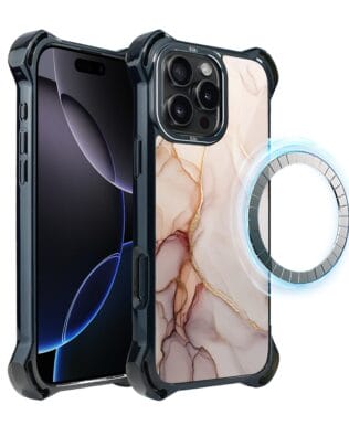 Etui do iPhone 16 Pro Max IBIZU DropGuard Ultra z MagSafe, Ethereal Essence, Różany alabaster