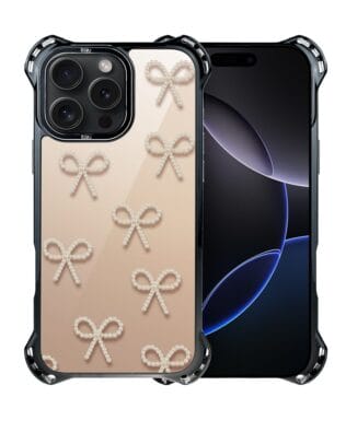 Etui do iPhone 16 Pro IBIZU DropGuard Ultra z MagSafe, Zimowa magia, Perłowe kokardki