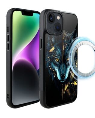 Etui do iPhone 14 IBIZU DropGuard Matt z MagSafe, Wilki, Wilk Mocy