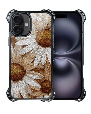 Etui do iPhone 16 Plus IBIZU DropGuard Ultra z MagSafe, Modern Classics, Mozaika rumianków