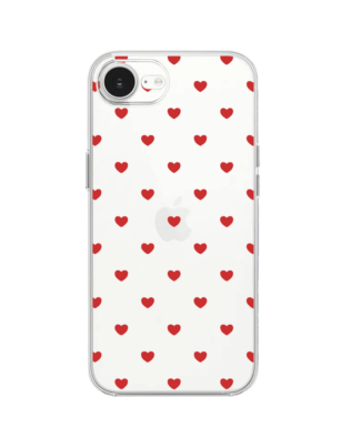 Etui do iPhone 17e przeźroczyste, silikonowe Flexi, Mini Patterns, Serduszka