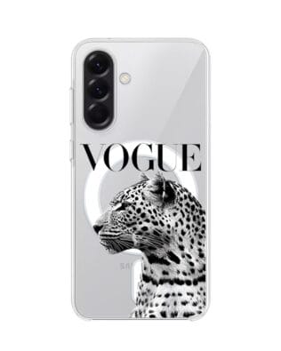 Etui do Samsung Galaxy A57 z MagSafe przeźroczyste, silikonowe Flexi, Positive Vibes, Tygrys Vogue