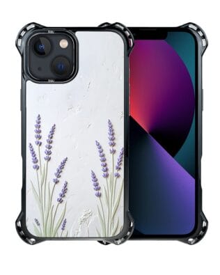 Etui do iPhone 13 IBIZU DropGuard Ultra z MagSafe, Relief Garden, Prowansalska lawenda