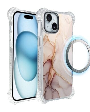 Etui do iPhone 15 IBIZU DropGuard Ultra z MagSafe, Ethereal Essence, Różany alabaster