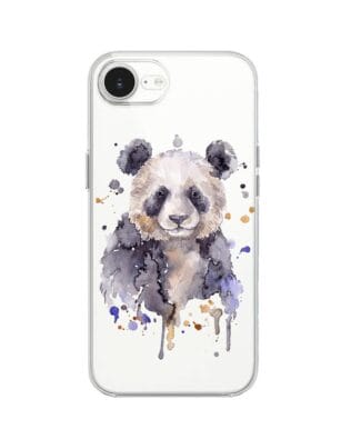 Etui do iPhone 17e przeźroczyste, silikonowe Flexi, Dzika Mandala, Panda
