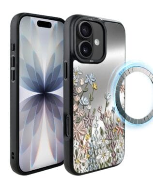 Etui do iPhone 17 IBIZU DropGuard Matt z MagSafe, Relief Garden, Wiosenna łąka