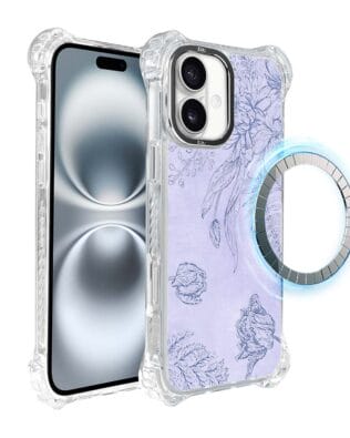 Etui do iPhone 16 IBIZU DropGuard Ultra z MagSafe, Relief Garden, Kwiatowa płaskorzeźba