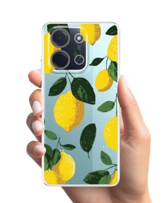 Etui do Xiaomi POCO C85 przeźroczyste, silikonowe Flexi, Italian Summer, Cytrynowe