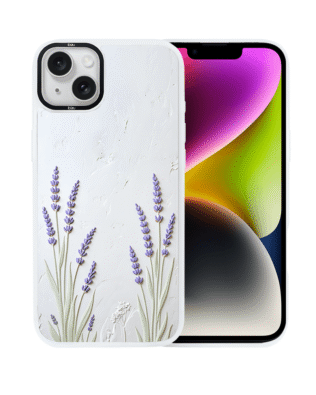 Etui do iPhone 14 IBIZU DropGuard Matt z MagSafe, Relief Garden, Prowansalska lawenda