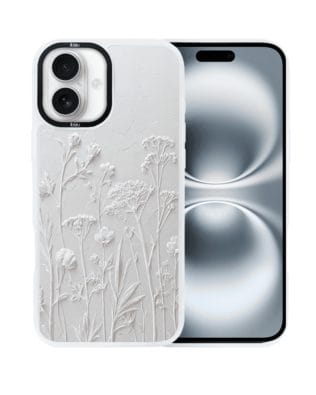 Etui do iPhone 16 IBIZU DropGuard Matt z MagSafe, Relief Garden, Suszone kwiaty polne