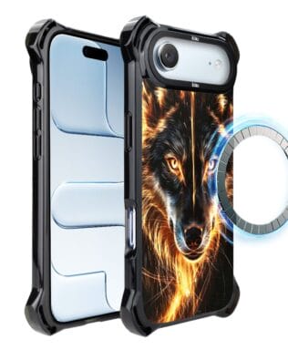 Etui do iPhone Air IBIZU DropGuard Ultra z MagSafe, Wilki, Ognisty Wilk