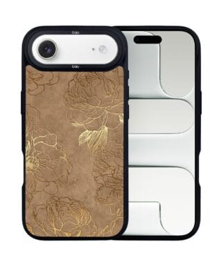Etui do iPhone Air IBIZU DropGuard Matt z MagSafe, Relief Garden, Złote piwonie