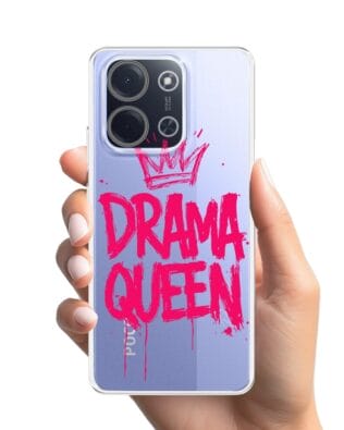 Etui do Xiaomi POCO C85 przeźroczyste, silikonowe Flexi, Positive Vibes, Drama Queen