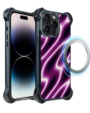 Etui do iPhone 14 Pro IBIZU DropGuard Ultra z MagSafe, Twilight Dreams, Neonowa fala