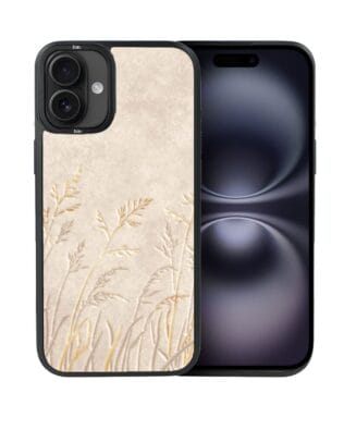 Etui do iPhone 16 Plus IBIZU DropGuard Matt z MagSafe, Relief Garden, Kłosy z piaskowca