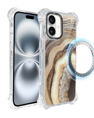 Etui do iPhone 16 Plus IBIZU DropGuard Ultra z MagSafe, Ethereal Essence, Miodowy agat