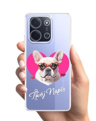 Etui do Xiaomi POCO C85 przeźroczyste, silikonowe Flexi, Puppy Love, pies rasy Buldog Francuski