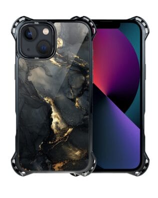 Etui do iPhone 13 IBIZU DropGuard Ultra z MagSafe, Ethereal Essence, Czarny diament ze złotem