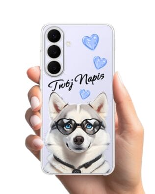 Etui do Samsung Galaxy S25 FE przeźroczyste, silikonowe Flexi, Puppy Love, pies rasy Husky