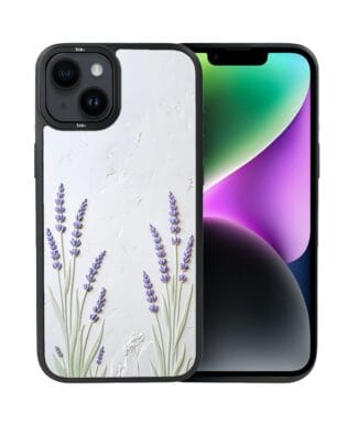 Etui do iPhone 14 IBIZU DropGuard Matt z MagSafe, Relief Garden, Prowansalska lawenda