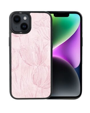 Etui do iPhone 14 Plus IBIZU DropGuard Matt z MagSafe, Relief Garden, Tulipanowy fresk