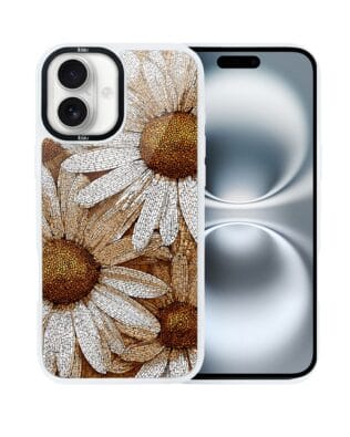 Etui do iPhone 16 Plus IBIZU DropGuard Matt z MagSafe, Modern Classics, Mozaika rumianków