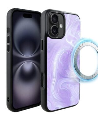 Etui do iPhone 16 Plus IBIZU DropGuard Matt z MagSafe, Ethereal Essence, Lawendowy wir