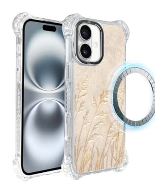 Etui do iPhone 16 Plus IBIZU DropGuard Ultra z MagSafe, Relief Garden, Kłosy z piaskowca