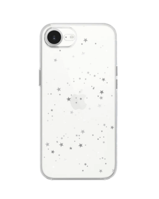 Etui do iPhone 17e przeźroczyste, silikonowe Flexi, Szampańskie gwiazdki