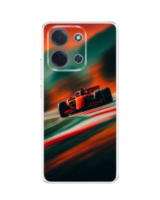 Etui do Xiaomi POCO C85 przeźroczyste, silikonowe Flexi, Szybkie Auta, Wyścig F1