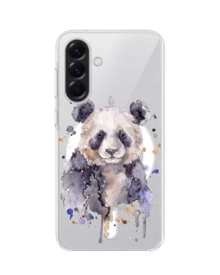 Etui do Samsung Galaxy A57 z MagSafe przeźroczyste, silikonowe Flexi, Akwarelowe Zoo, Panda