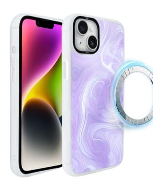 Etui do iPhone 14 IBIZU DropGuard Matt z MagSafe, Ethereal Essence, Lawendowy wir