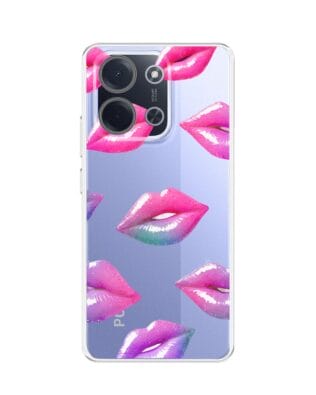 Etui do Xiaomi POCO C85 przeźroczyste, silikonowe Flexi, hologramowe usta