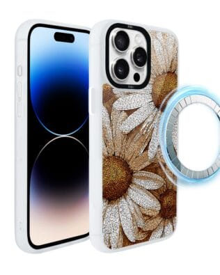 Etui do iPhone 14 Pro IBIZU DropGuard Matt z MagSafe, Modern Classics, Mozaika rumianków