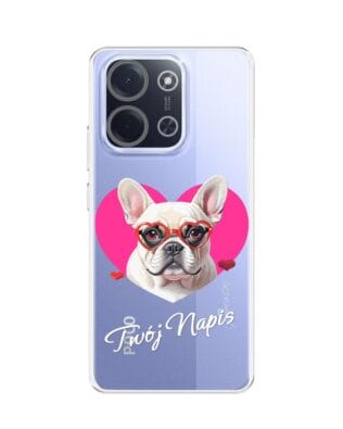 Etui do Xiaomi POCO C85 przeźroczyste, silikonowe Flexi, Puppy Love, pies rasy Buldog Francuski
