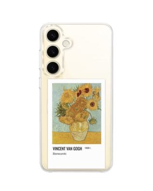 Etui do Samsung Galaxy S24 z MagSafe przeźroczyste, silikonowe Flexi, słoneczniki Van Gogh