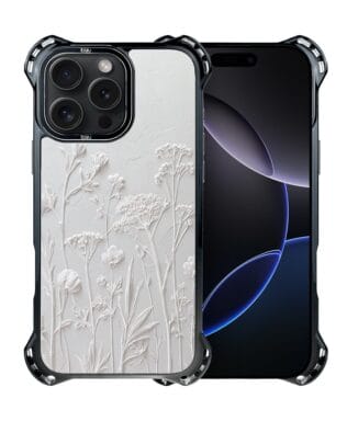 Etui do iPhone 16 Pro IBIZU DropGuard Ultra z MagSafe, Relief Garden, Suszone kwiaty polne