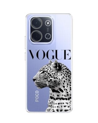 Etui do Xiaomi POCO C85 przeźroczyste, silikonowe Flexi, Positive Vibes, Tygrys Vogue
