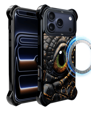 Etui do iPhone 17 Pro IBIZU DropGuard Ultra z MagSafe, Smoki, Amber Dragon
