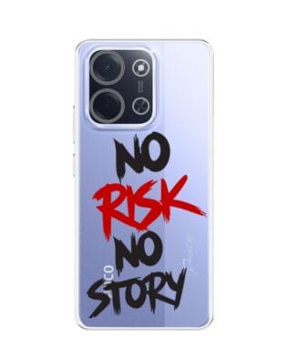 Etui do Xiaomi POCO C85 przeźroczyste, silikonowe Flexi, Positive Vibes, No Risk No Story