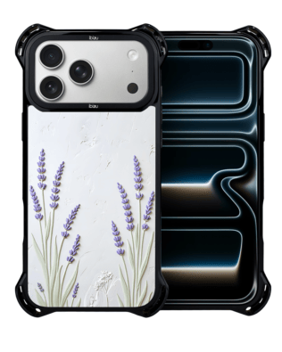 Etui do iPhone 17 Pro Max IBIZU DropGuard Ultra z MagSafe, Relief Garden, Prowansalska lawenda