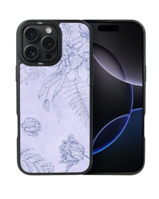 Etui do iPhone 16 Pro IBIZU DropGuard Matt z MagSafe, Relief Garden, Kwiatowa płaskorzeźba