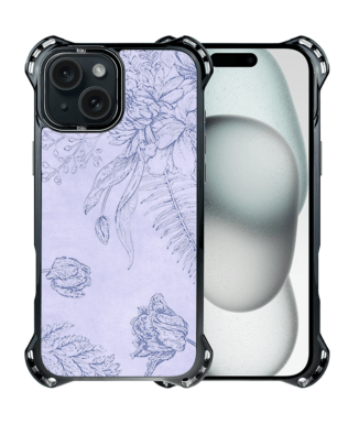 Etui do iPhone 15 Plus IBIZU DropGuard Ultra z MagSafe, Relief Garden, Kwiatowa płaskorzeźba