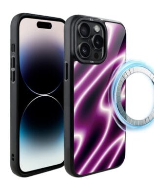 Etui do iPhone 14 Pro Max IBIZU DropGuard Matt z MagSafe, Twilight Dreams, Neonowa fala