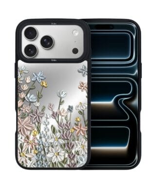 Etui do iPhone 17 Pro IBIZU DropGuard Matt z MagSafe, Relief Garden, Wiosenna łąka