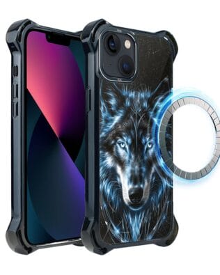 Etui do iPhone 13 IBIZU DropGuard Ultra z MagSafe, Wilki, Lodowy Wilk