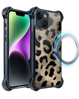 Etui do iPhone 14 IBIZU DropGuard Ultra z MagSafe, Zew natury, Dziki Leopard